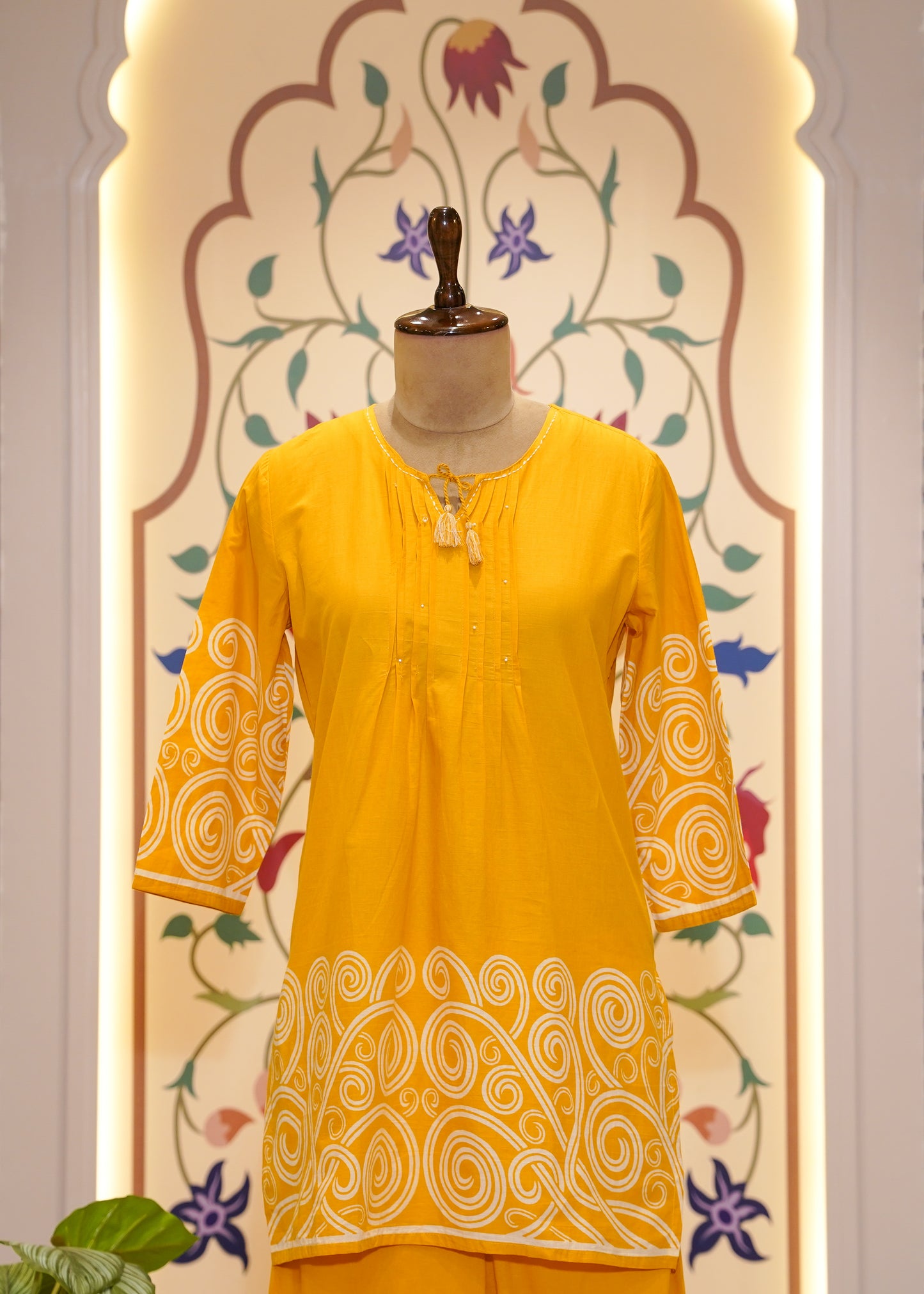 Yellow Cotton Printed Co-ord Set