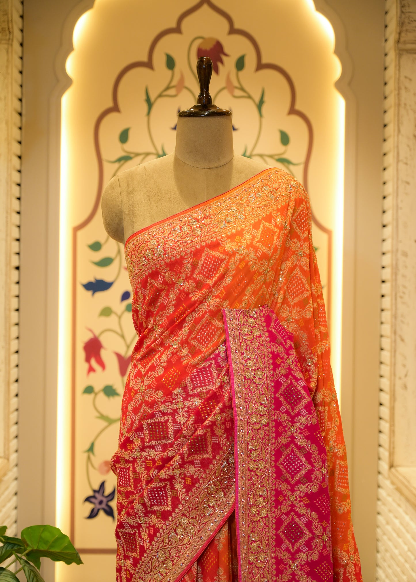 Leela Bhandhani Multi Color Saree with Unstitched Blouse