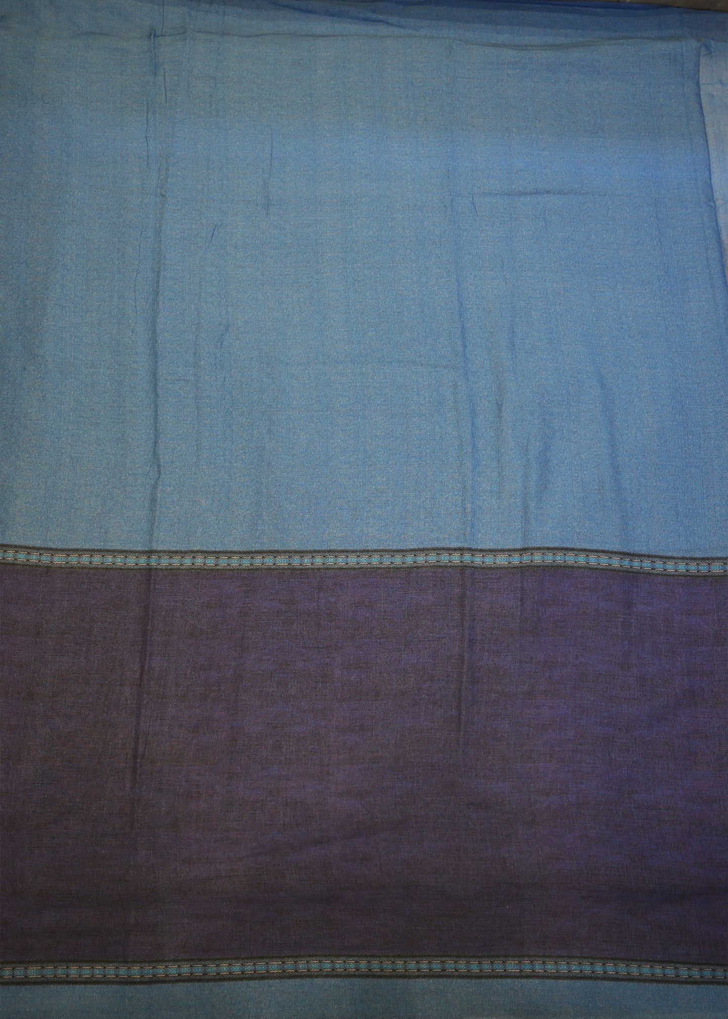 Zeeya Navy Blue Cotton Saree with Unstitched Blouse