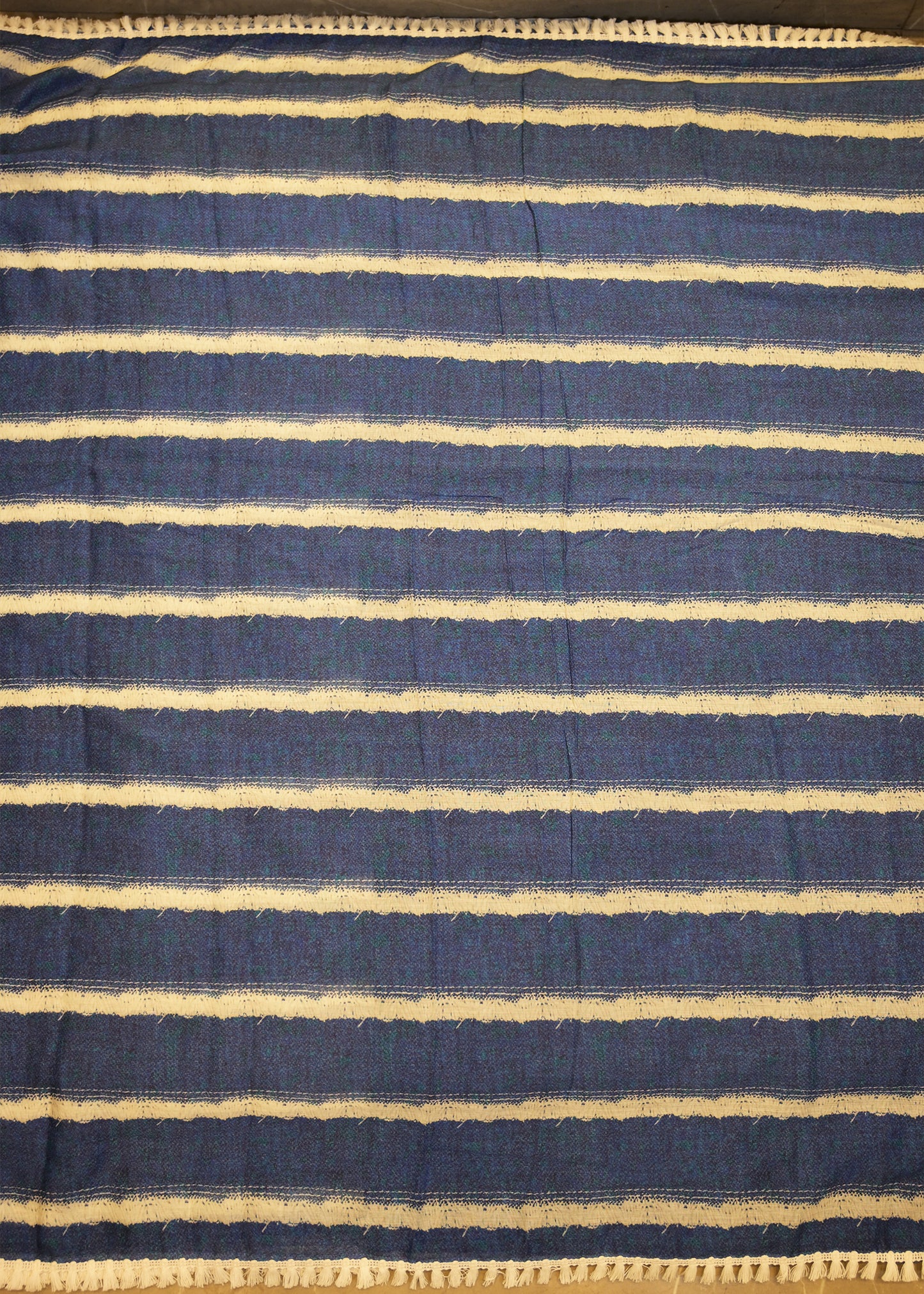 Utsa Navy Blue Cotton Saree with Unstitched Blouse