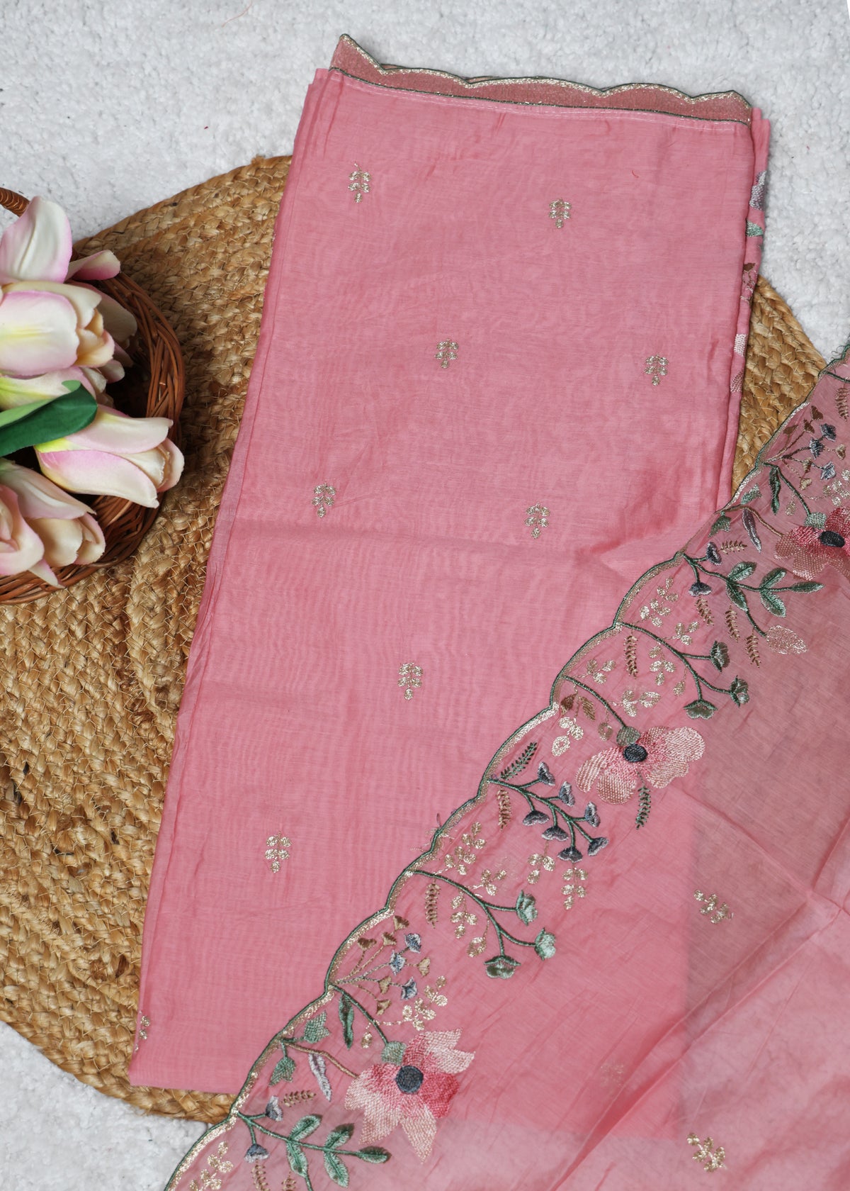 Trisha Pink Unstitched Suit set