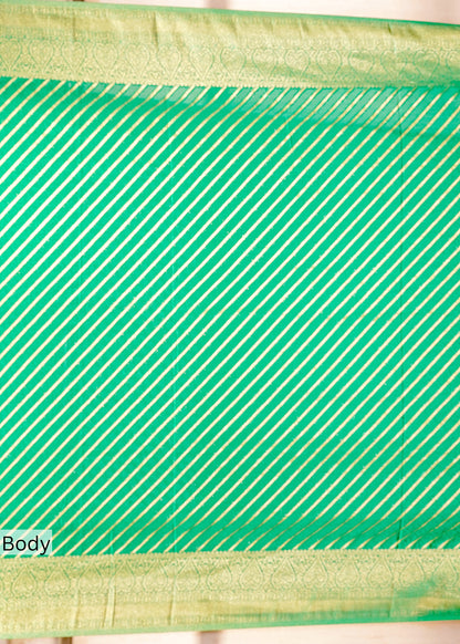 Green Chinon Leheriya Saree