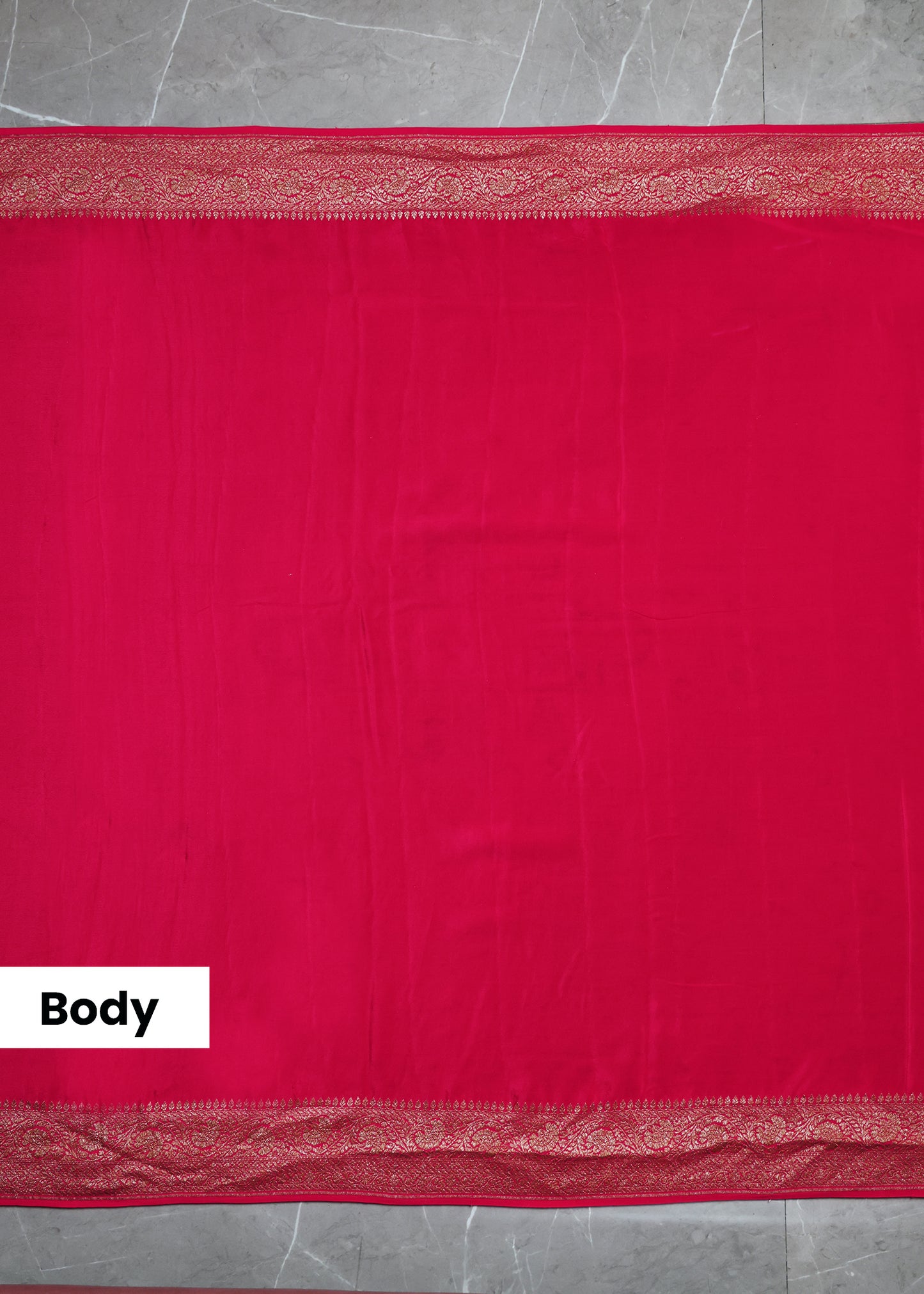 Deeya Plain Pink Banarasi Pure Crepe Saree with Unstitched Blouse