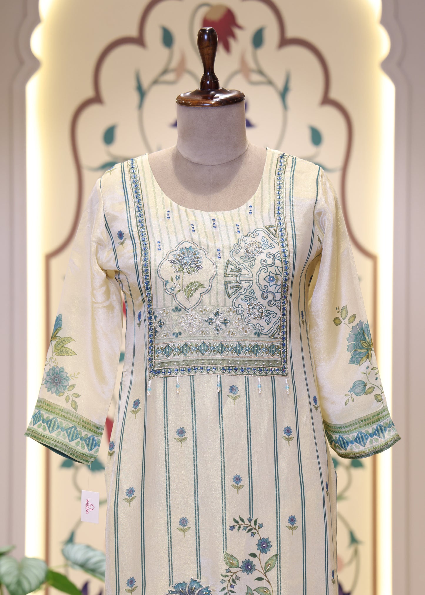 Kukum Green Straight Stitched Suit Set