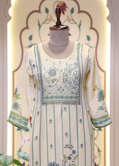 Kukum Green Straight Stitched Suit Set