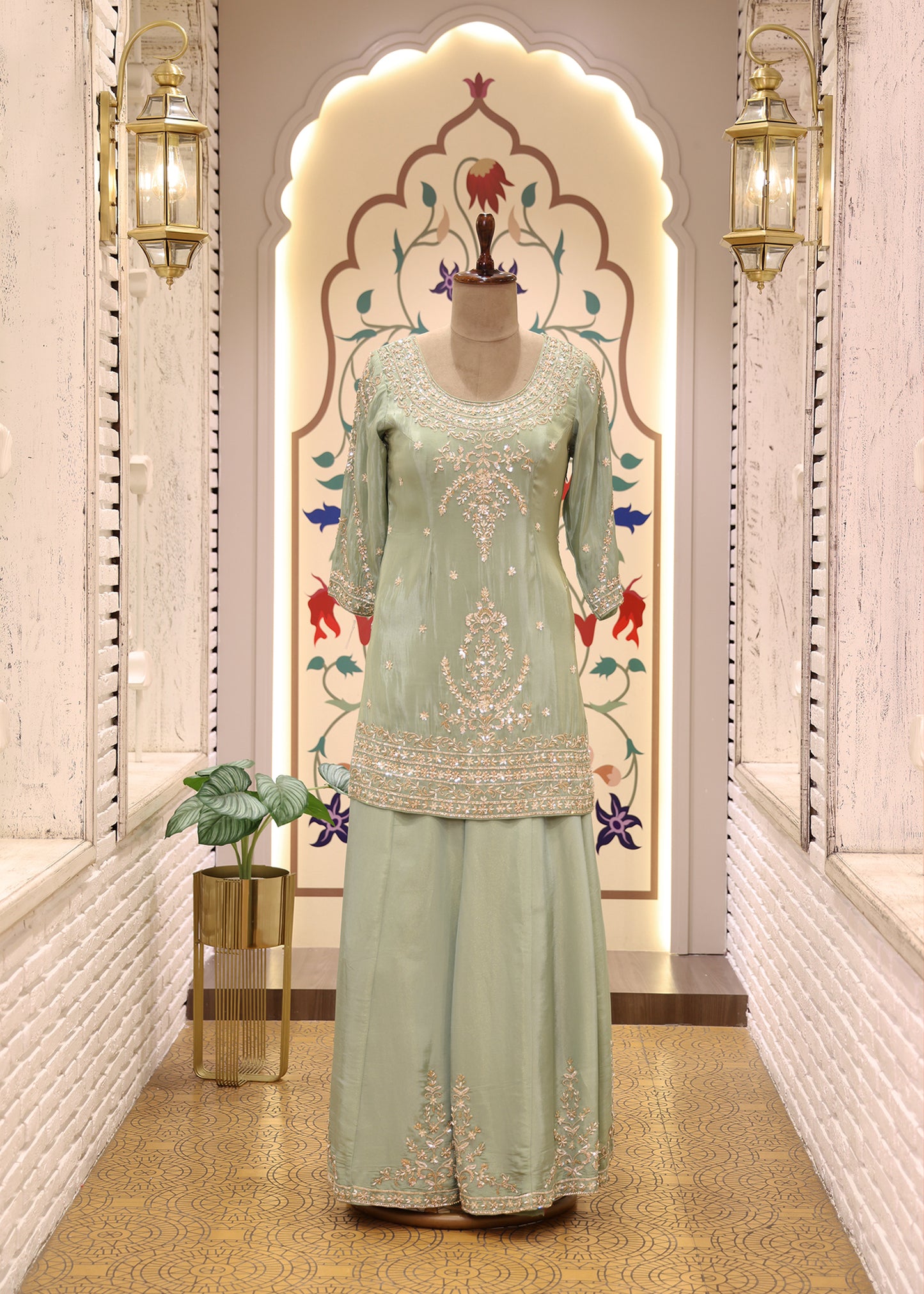 Radhika Green Sharara Set with Dupatta