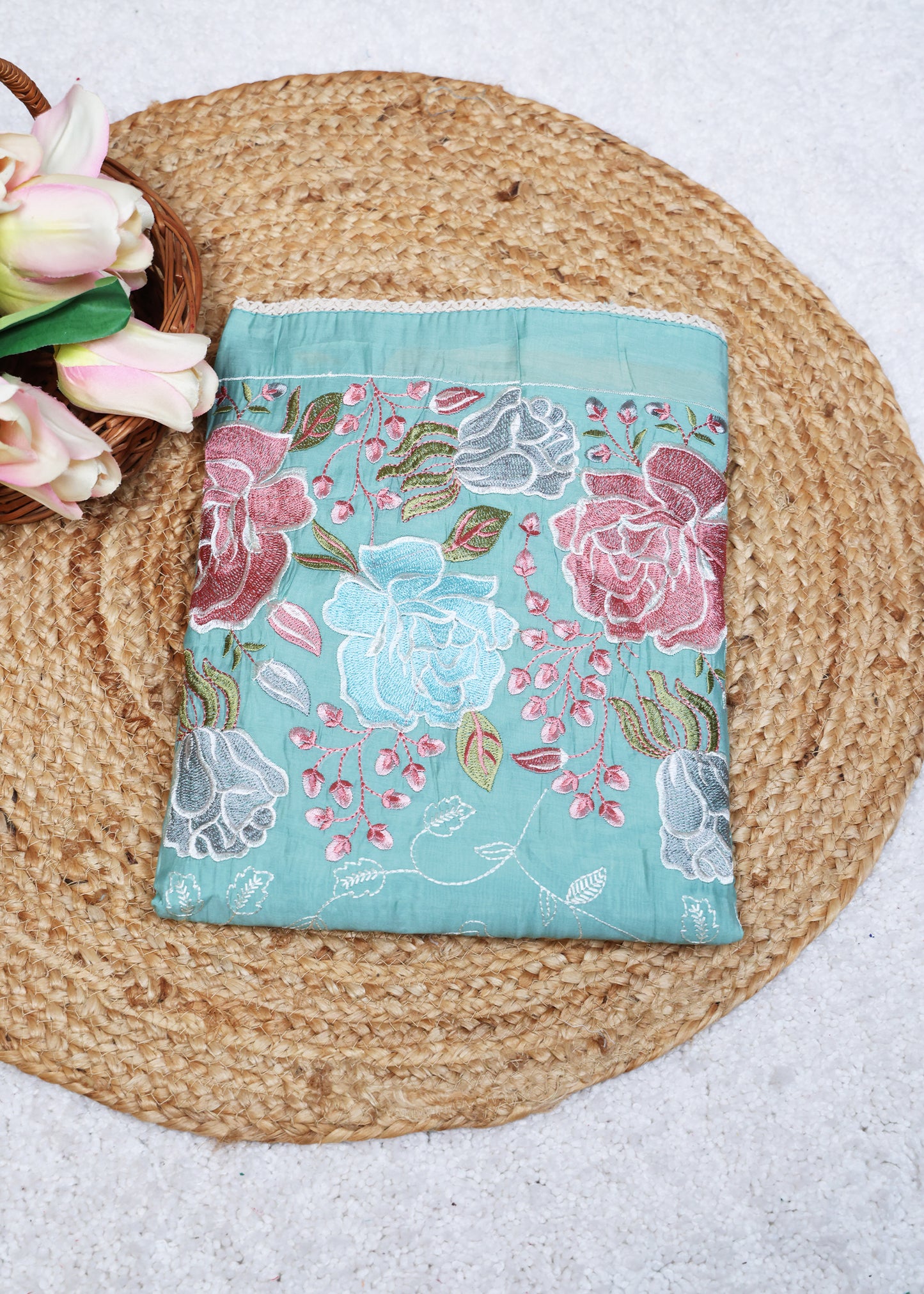 Lilya Blue Floral Unstitched Suit Set