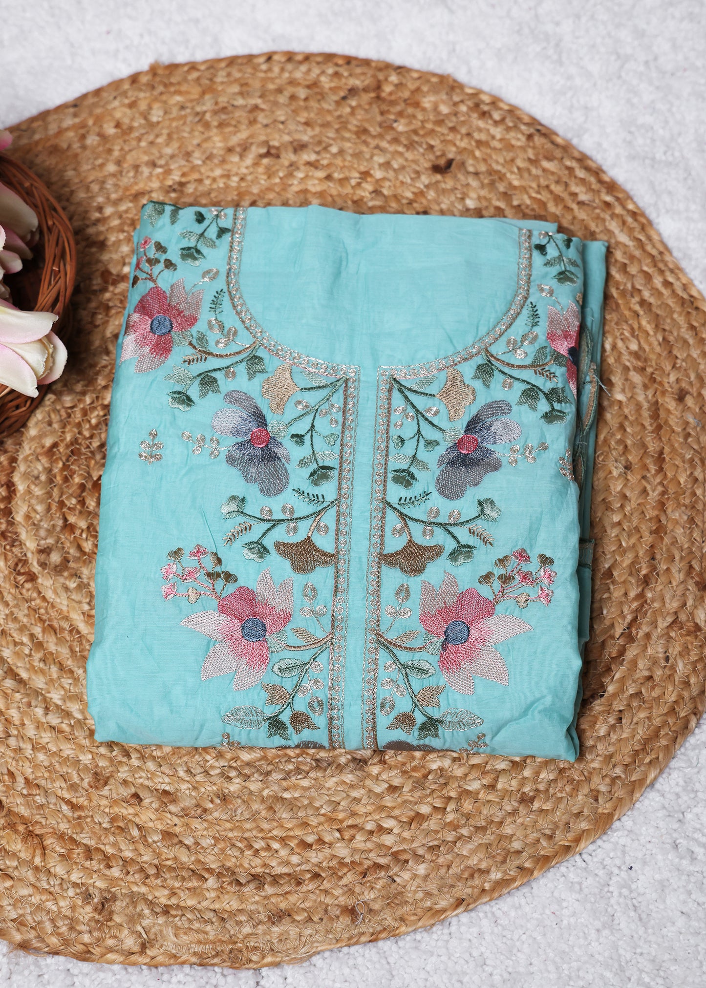 Trisha Blue Unstitched Suit set