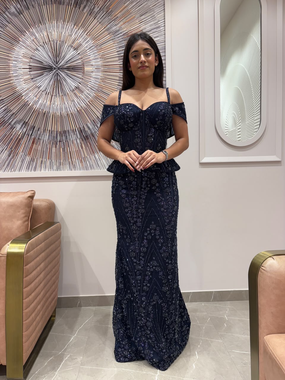 Shane Royal Blue Corset Two Piece Outfit