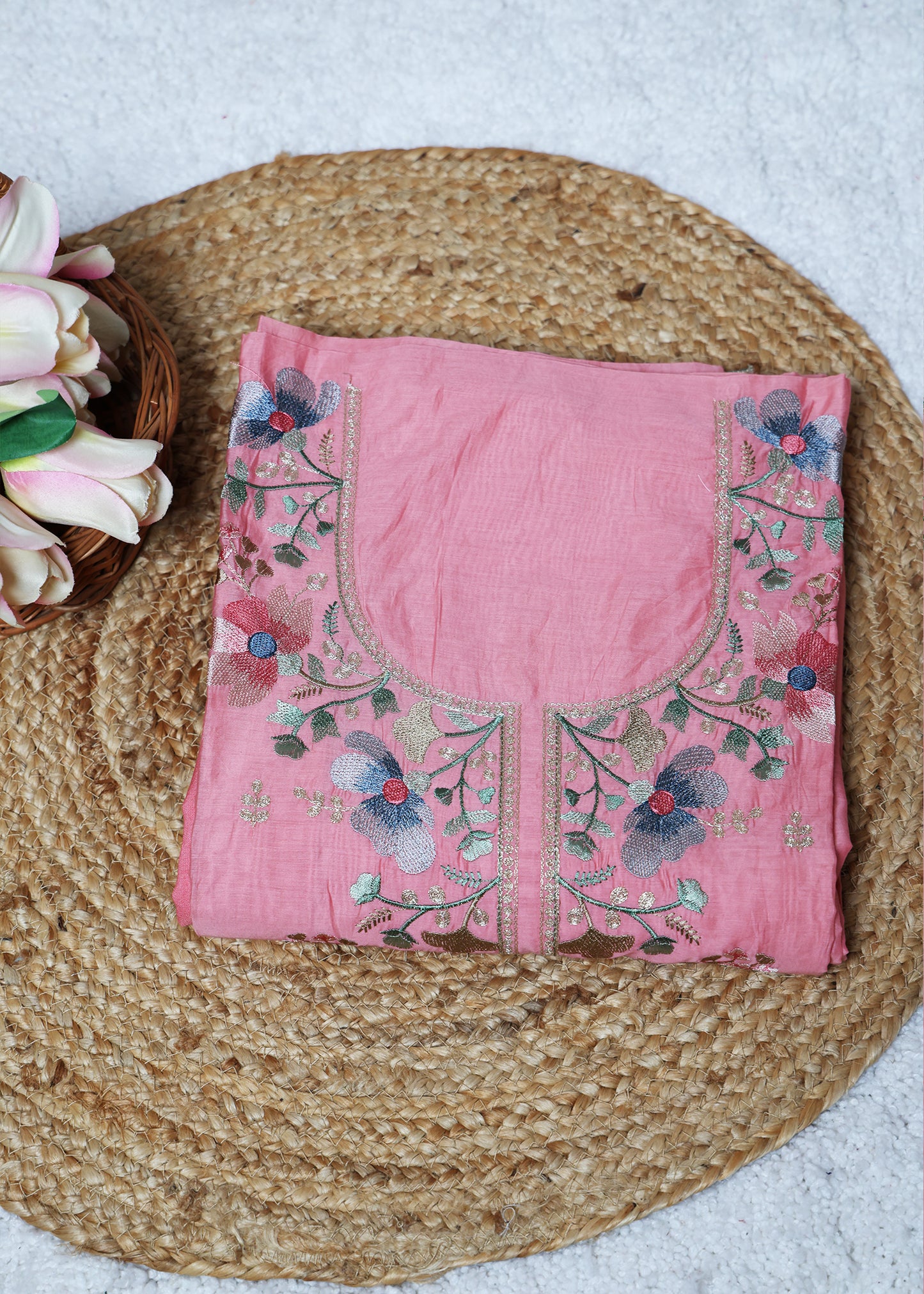 Trisha Pink Unstitched Suit set