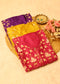 Pakhi Yellow Applique Work Unstitched Suit Set