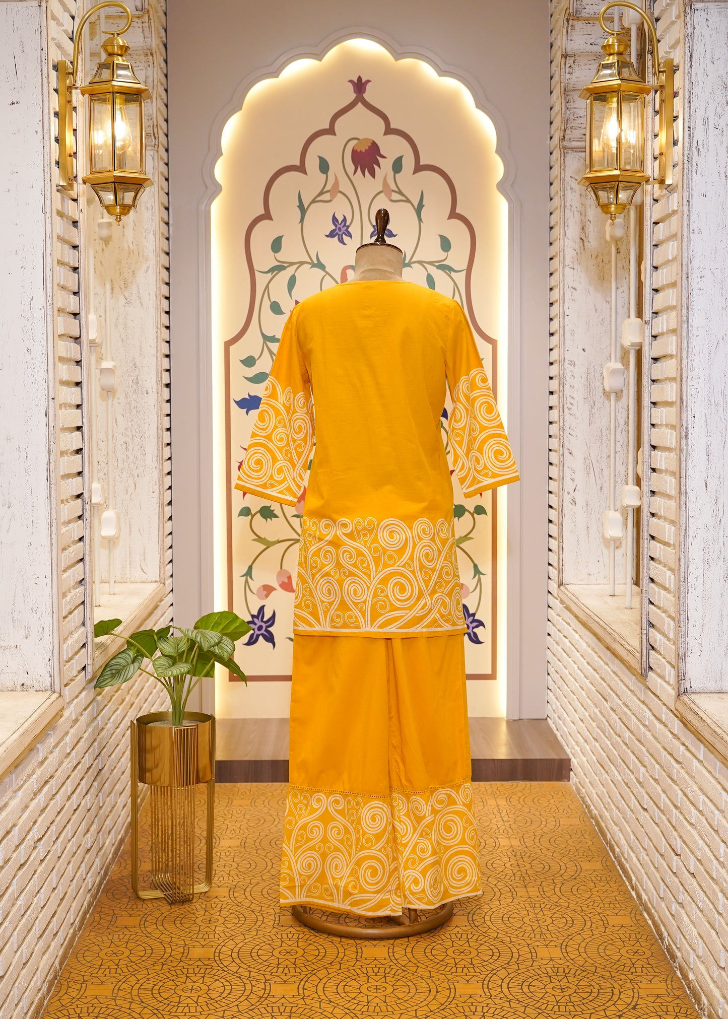 Yellow Cotton Printed Co-ord Set