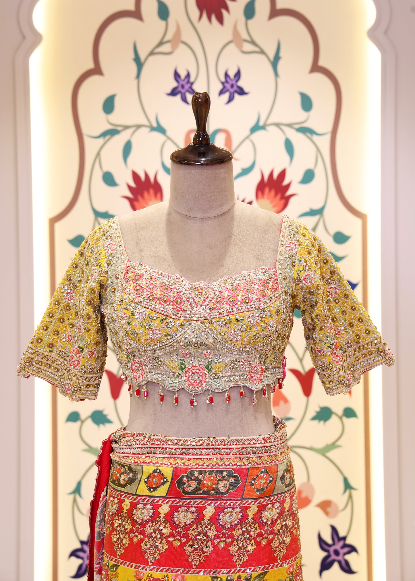 Tanvi Mustard Saree with Stitched Blouse