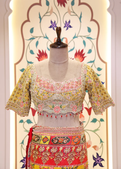 Tanvi Mustard Saree with Stitched Blouse