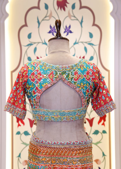 Charvi Firozi Saree with Stitched Blouse