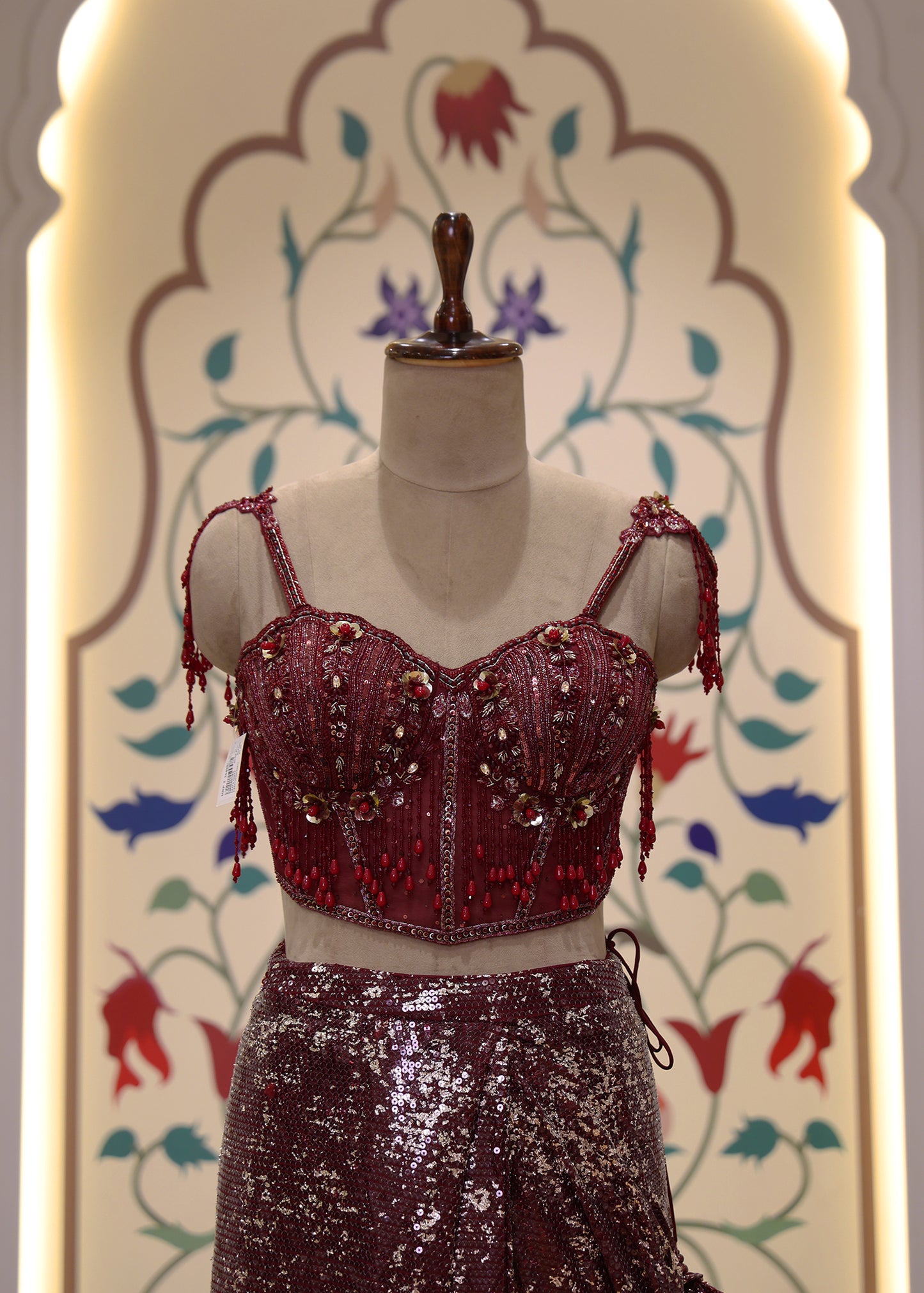 Innayat Maroon Pre Draped Saree