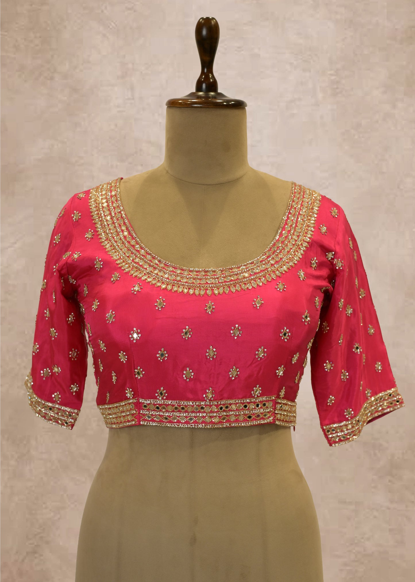 Rani Striped Zari Organza Sarees with Stitched Blouse
