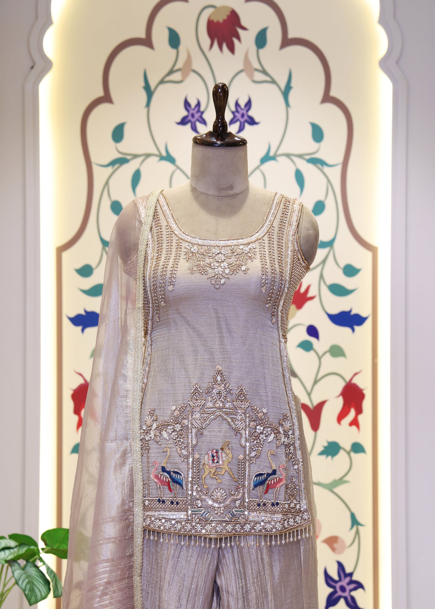 Tarini Tissue Slit Palazzo Set