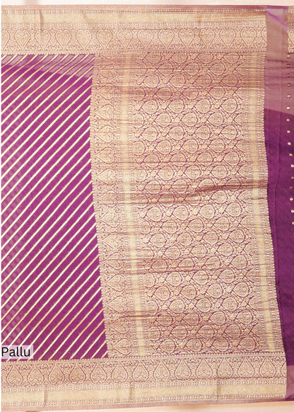 Purple Chinon Leheriya Saree