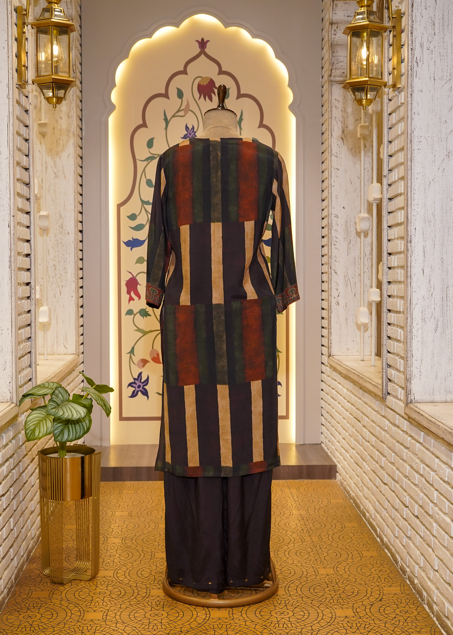 Brown & Black Muslin Printed Co-ord Set