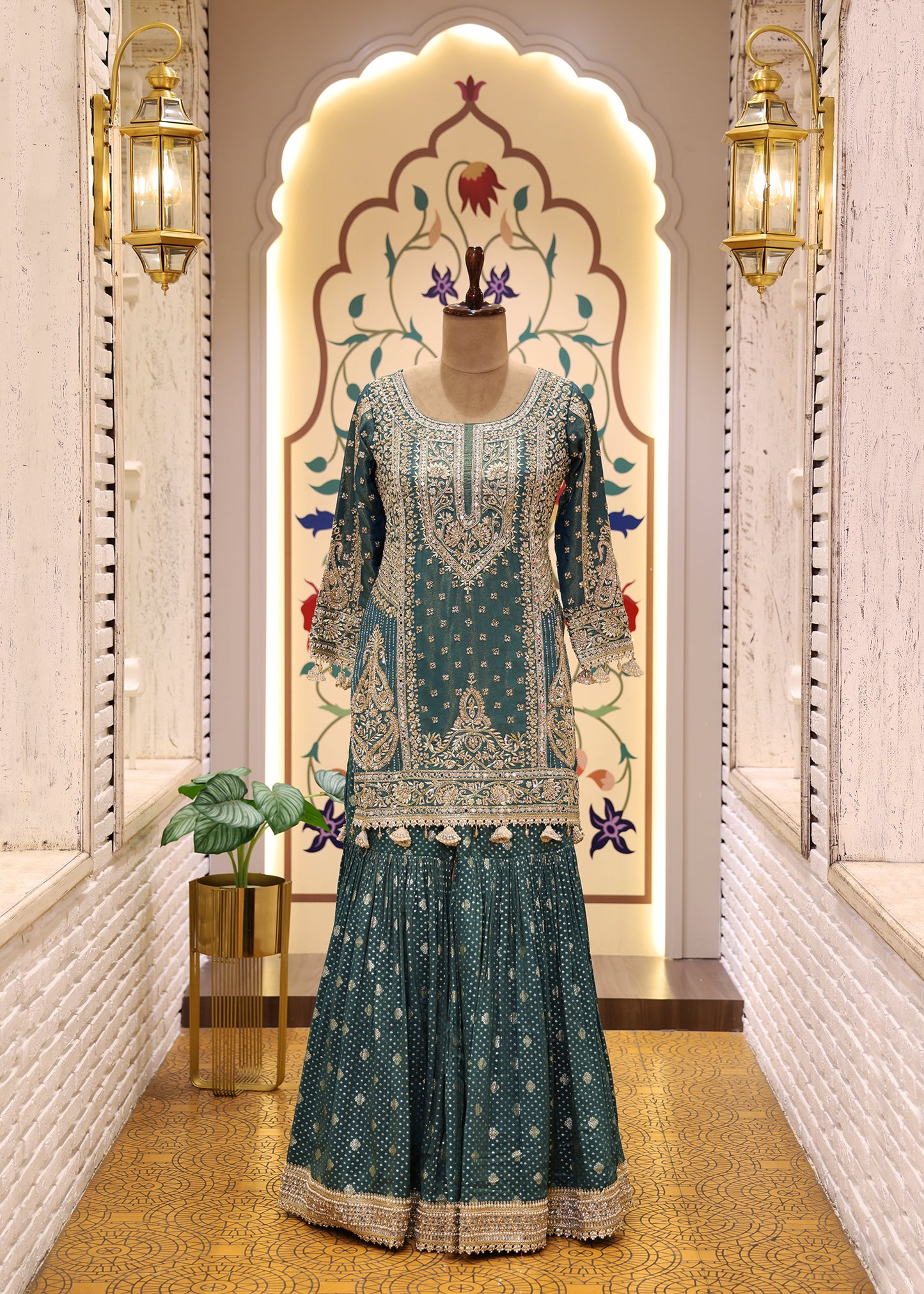 Kaavya Green Heavy Sharara Set with Dupatta