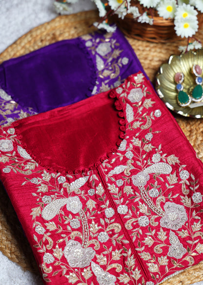 Noori Pink Heavy Hand Embroidered Unstitched Suit Set
