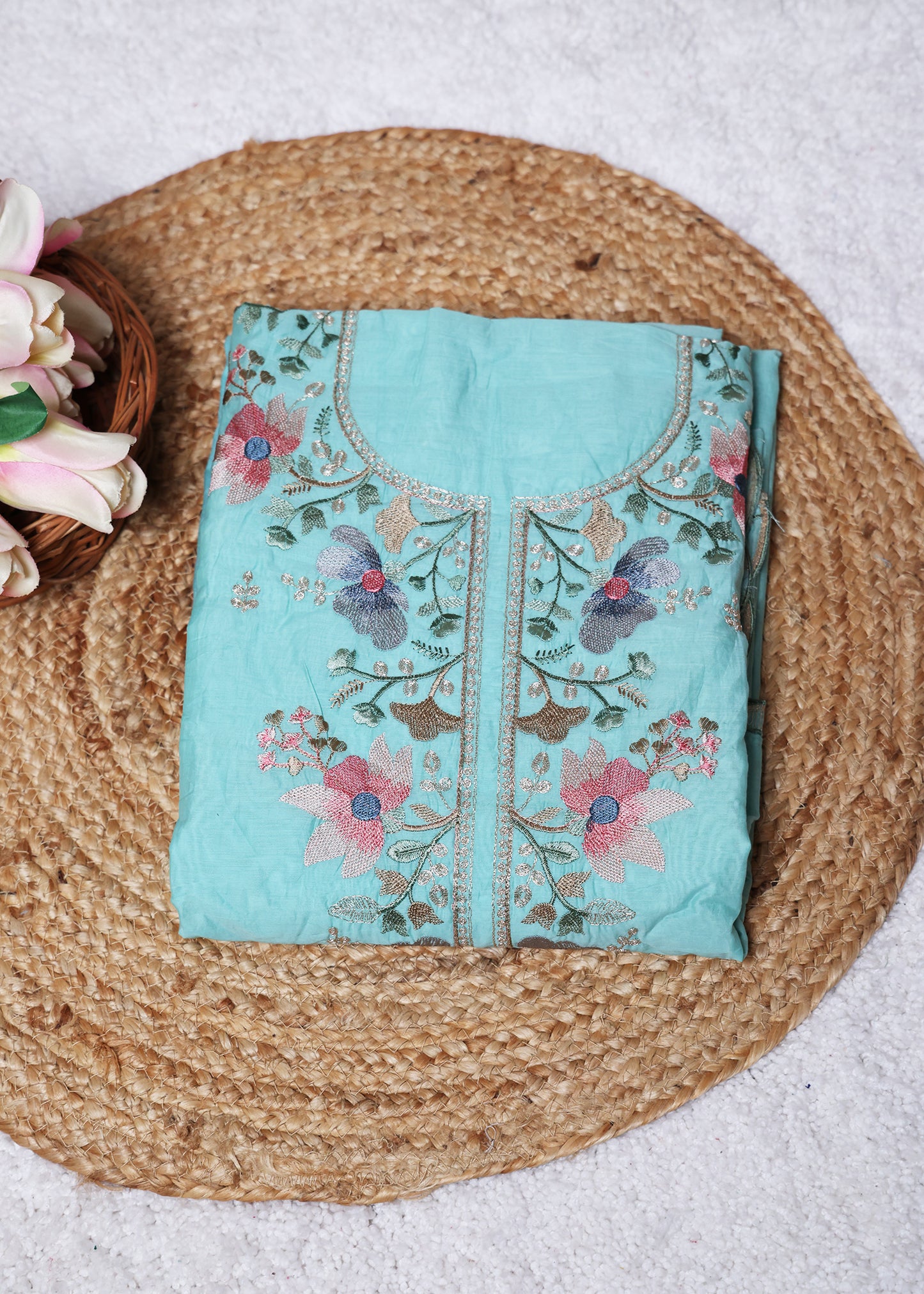 Trisha Blue Unstitched Suit set