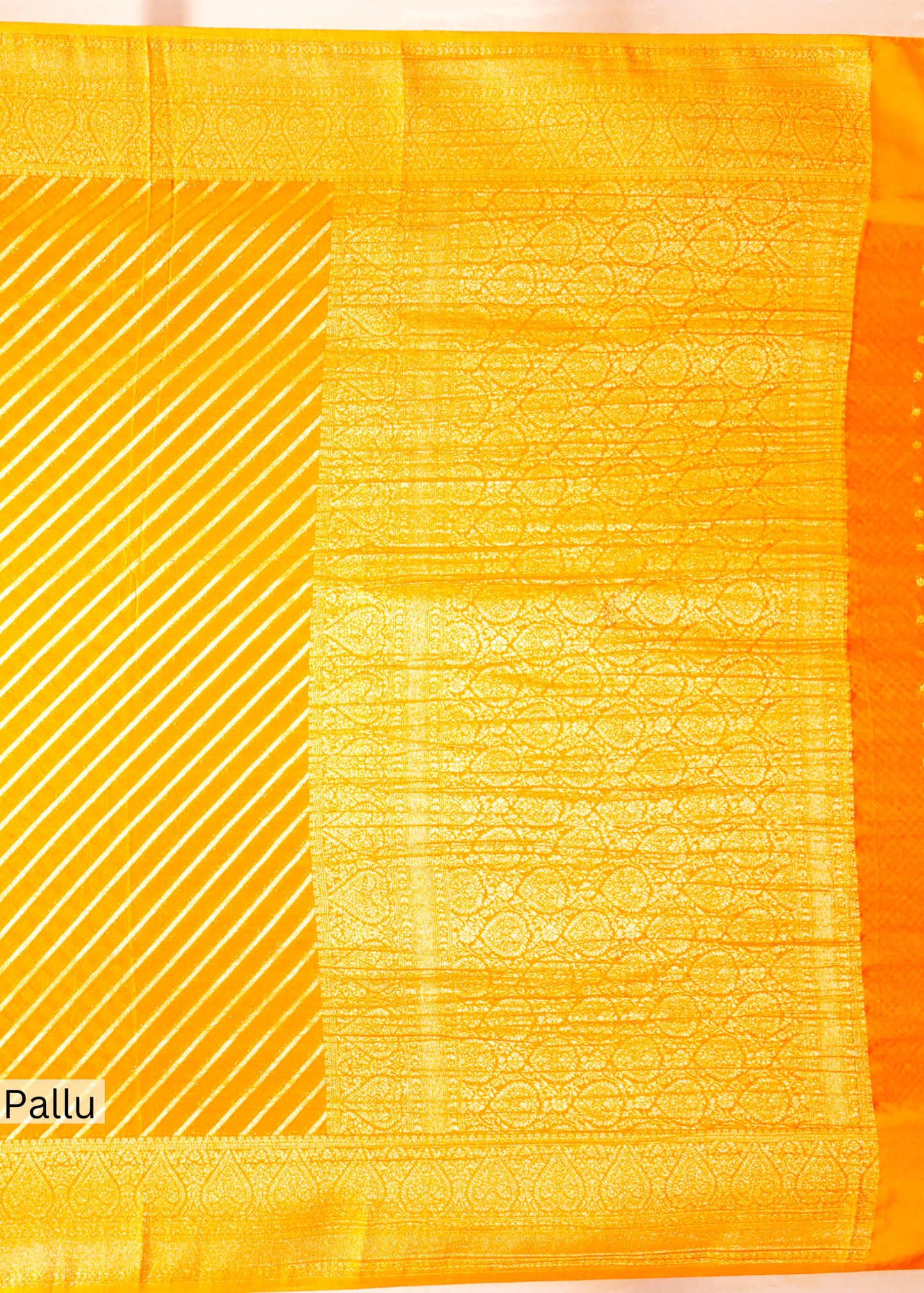 Yellow Chinon Leheriya Saree