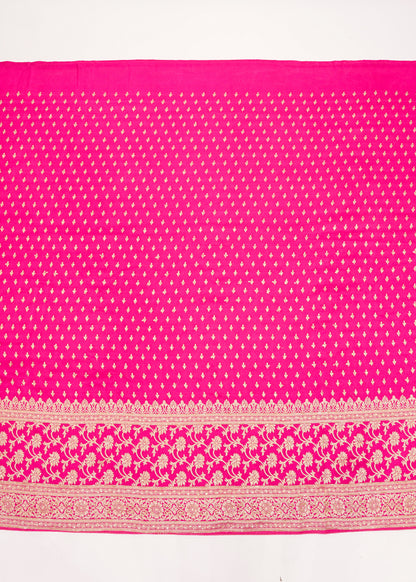 Rani Booti Embroidered Dola Silk Saree with Unstitched Blouse