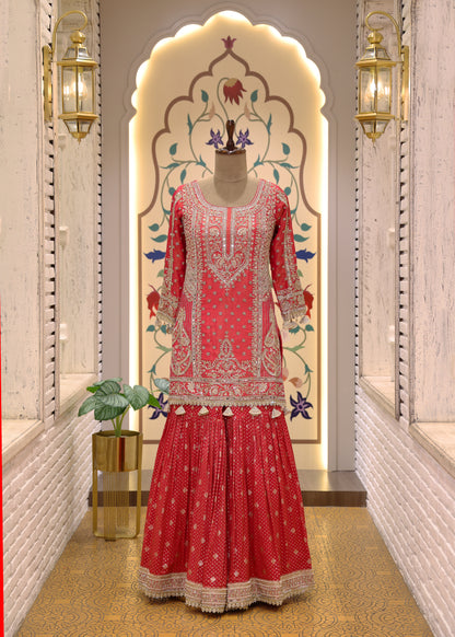 Navya Pink Heavy Sharara Set with Dupatta