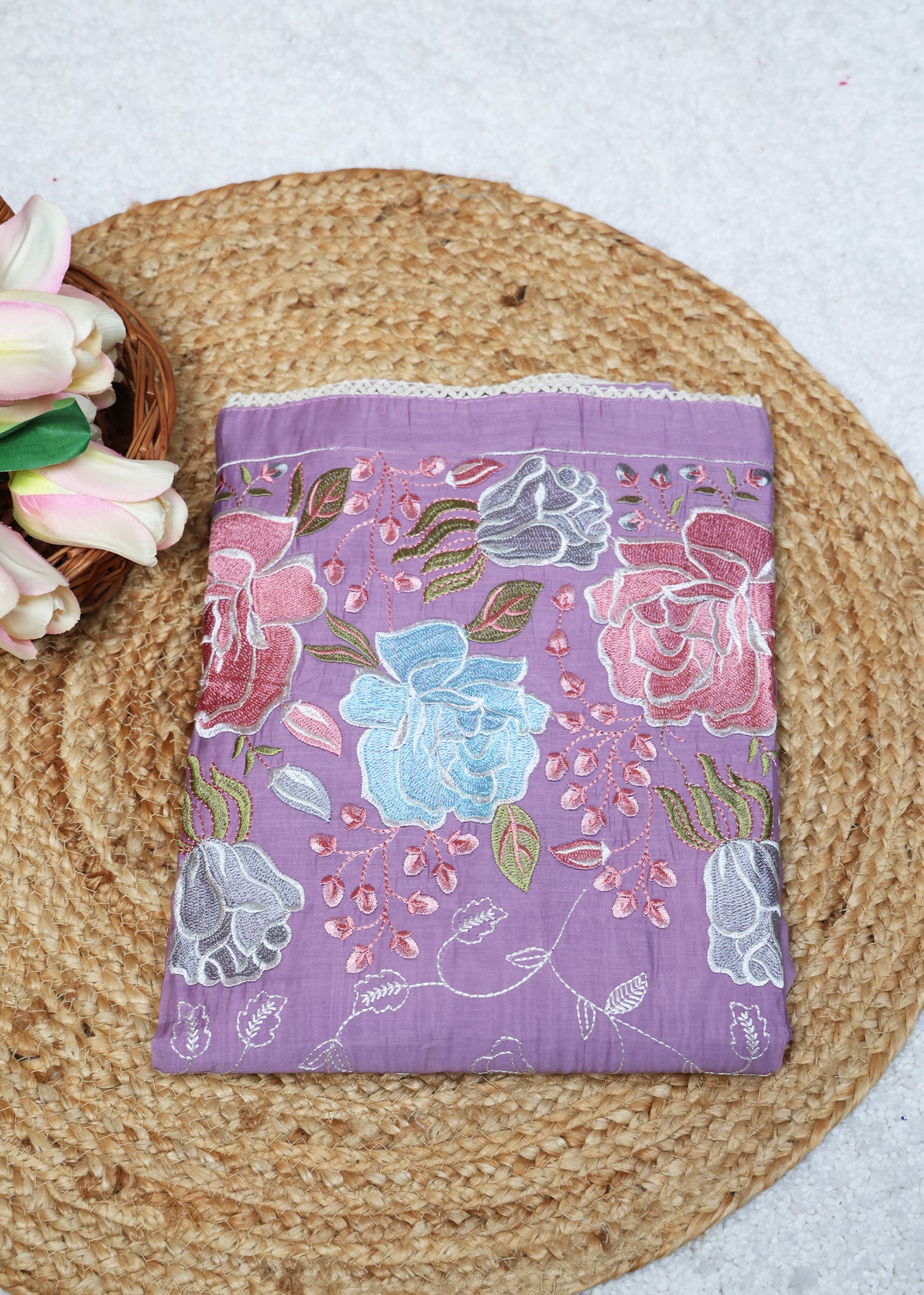 Lilya Purple Floral Unstitched Suit Set