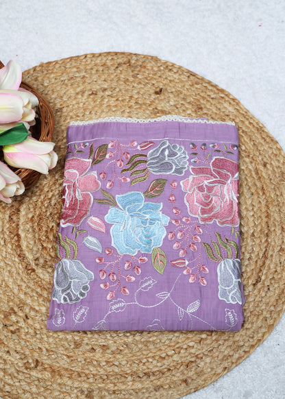 Lilya Purple Floral Unstitched Suit Set