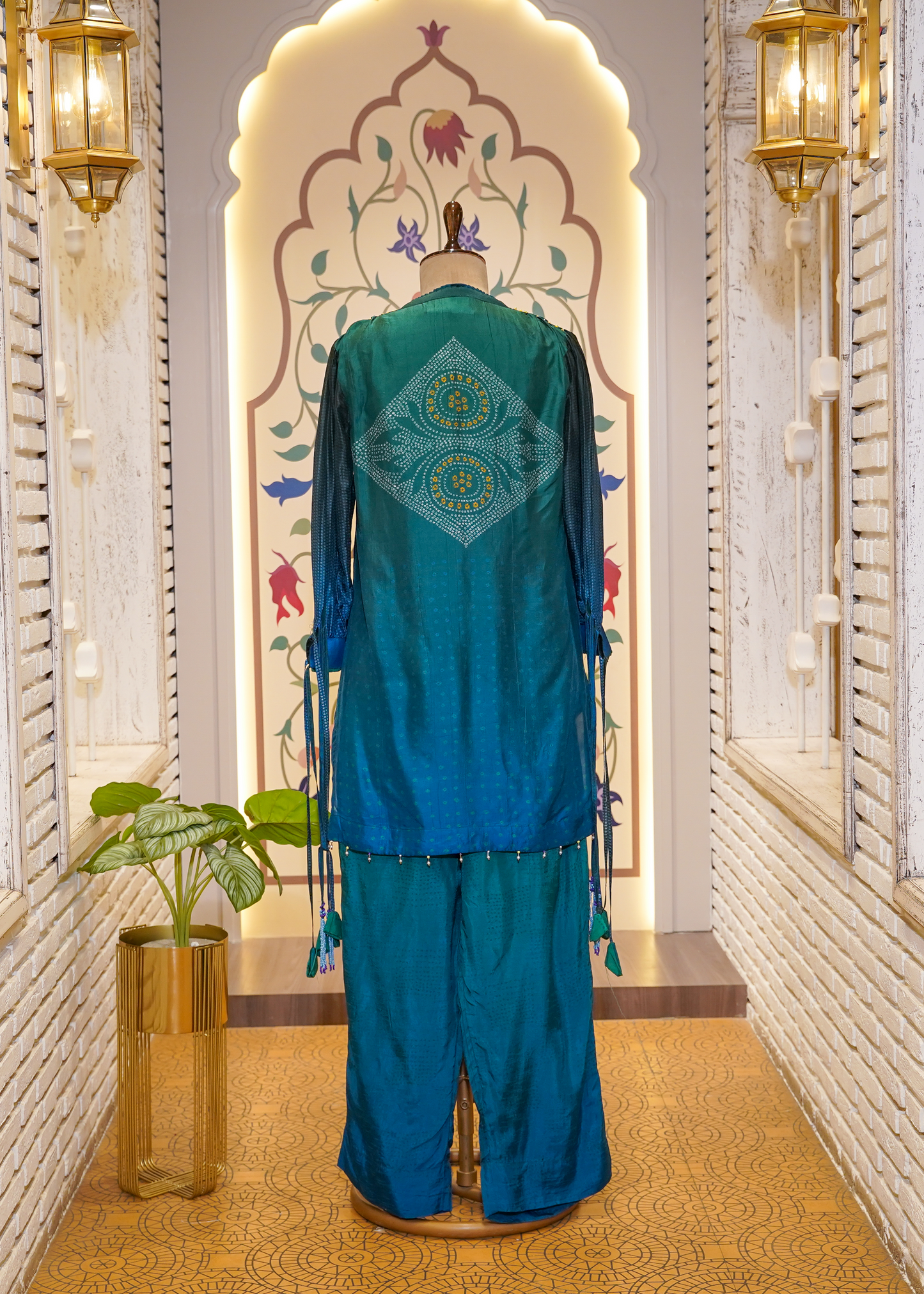 Blue Shaded Printed Silk Co-ord Set