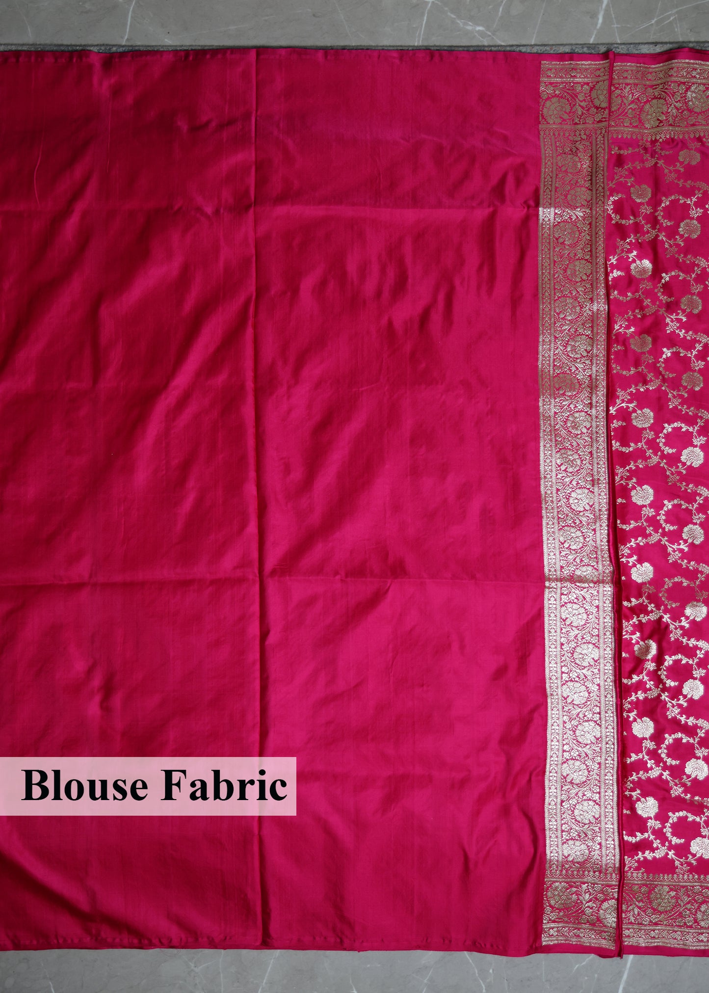 Pure Banarasi Pink Saree with Unstitched Blouse
