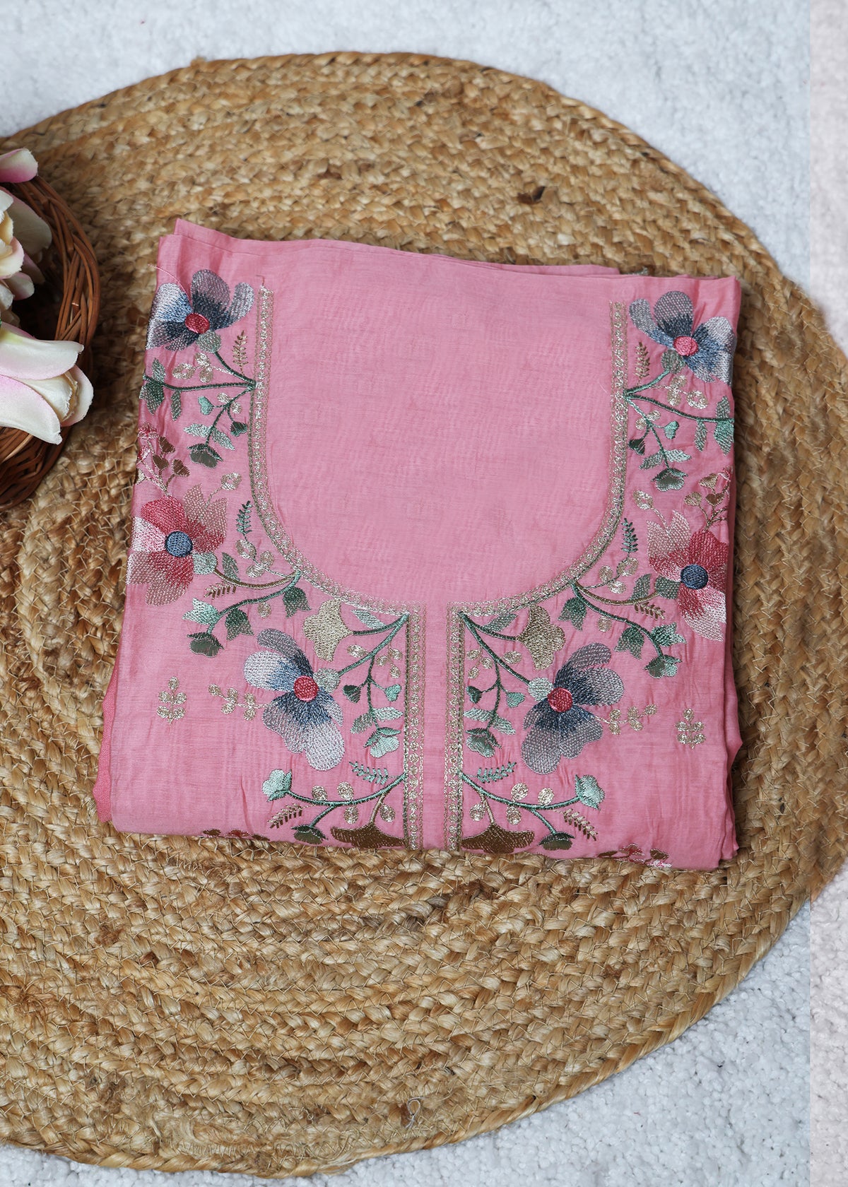 Trisha Pink Unstitched Suit set