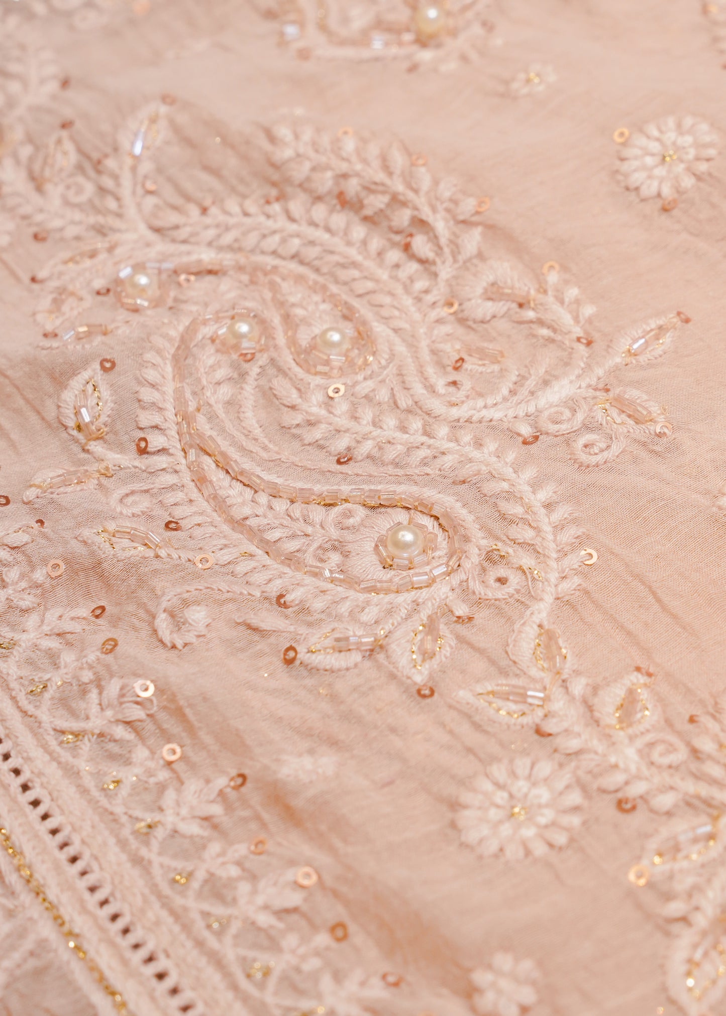 Pink Mul Cotton Thread Embroidered Unstitched Suit Set