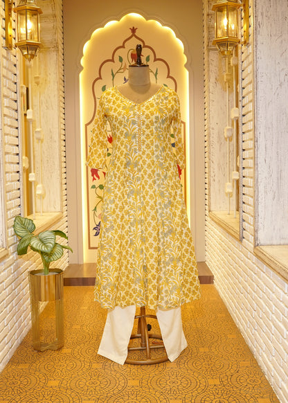 Elara Floral Printed Stitched Suit Set