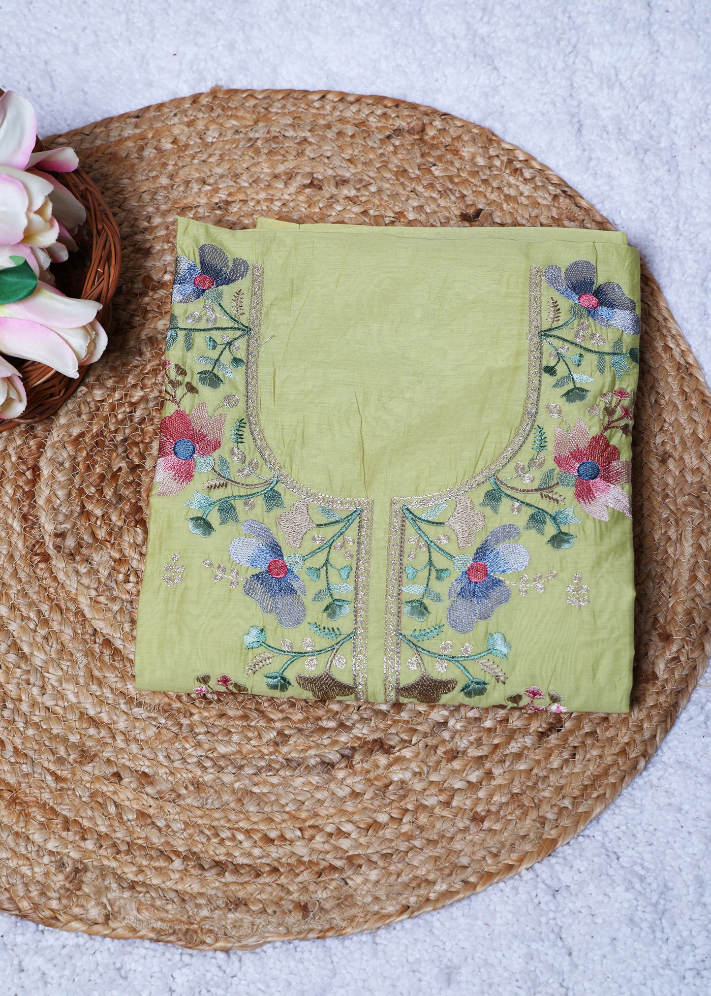 Trisha Yellow Unstitched Suit set