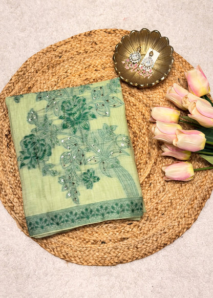 Hariyali Phool Unstitched Suit Set