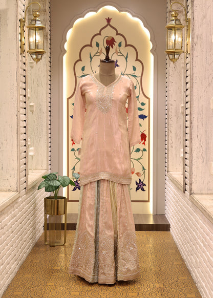 Lavanya Pink Multicoloured Sharara Suit Set