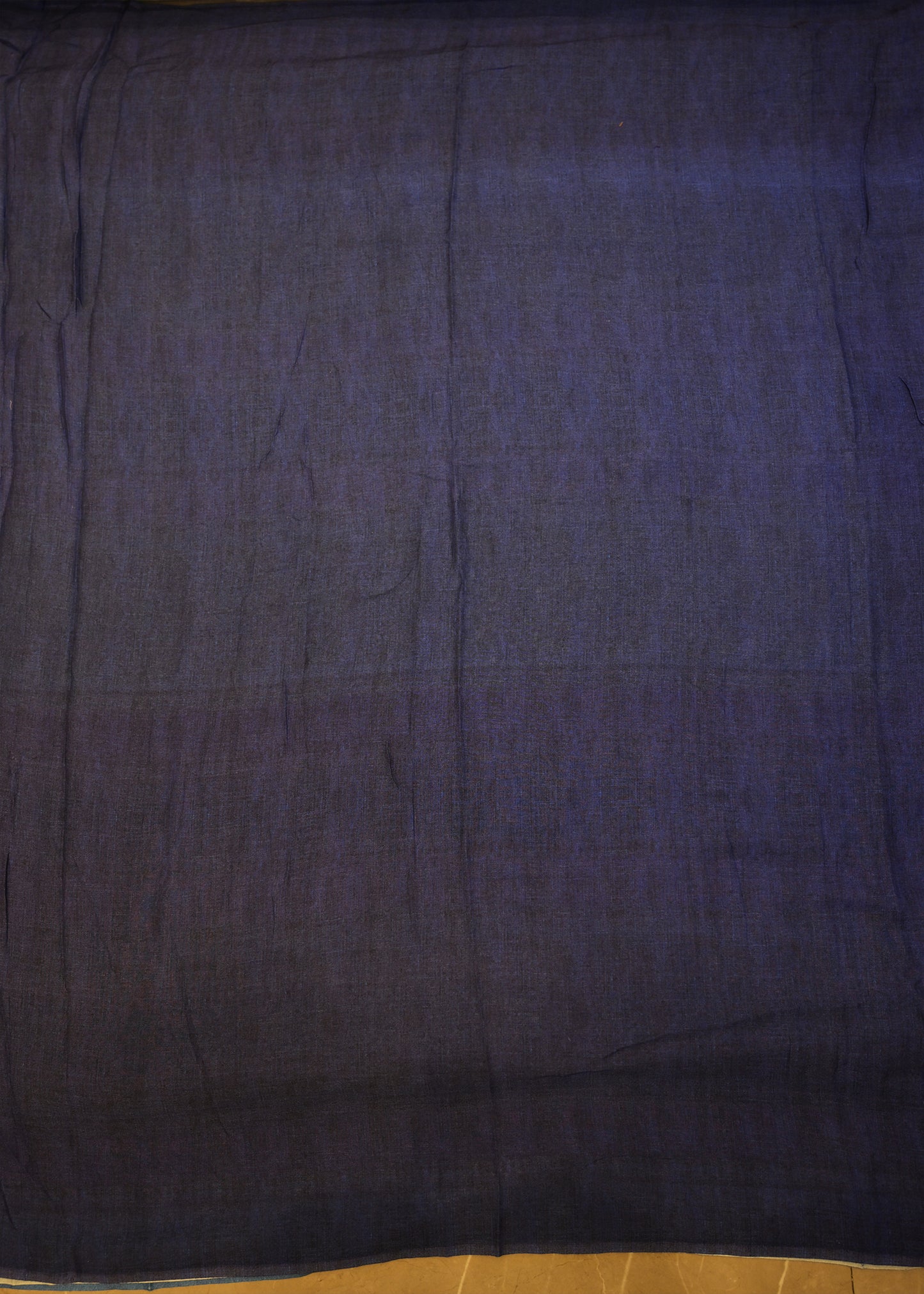 Zeeya Navy Blue Cotton Saree with Unstitched Blouse