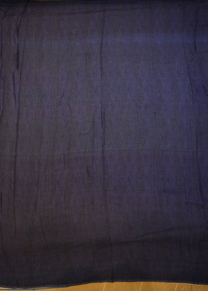 Zeeya Navy Blue Cotton Saree with Unstitched Blouse