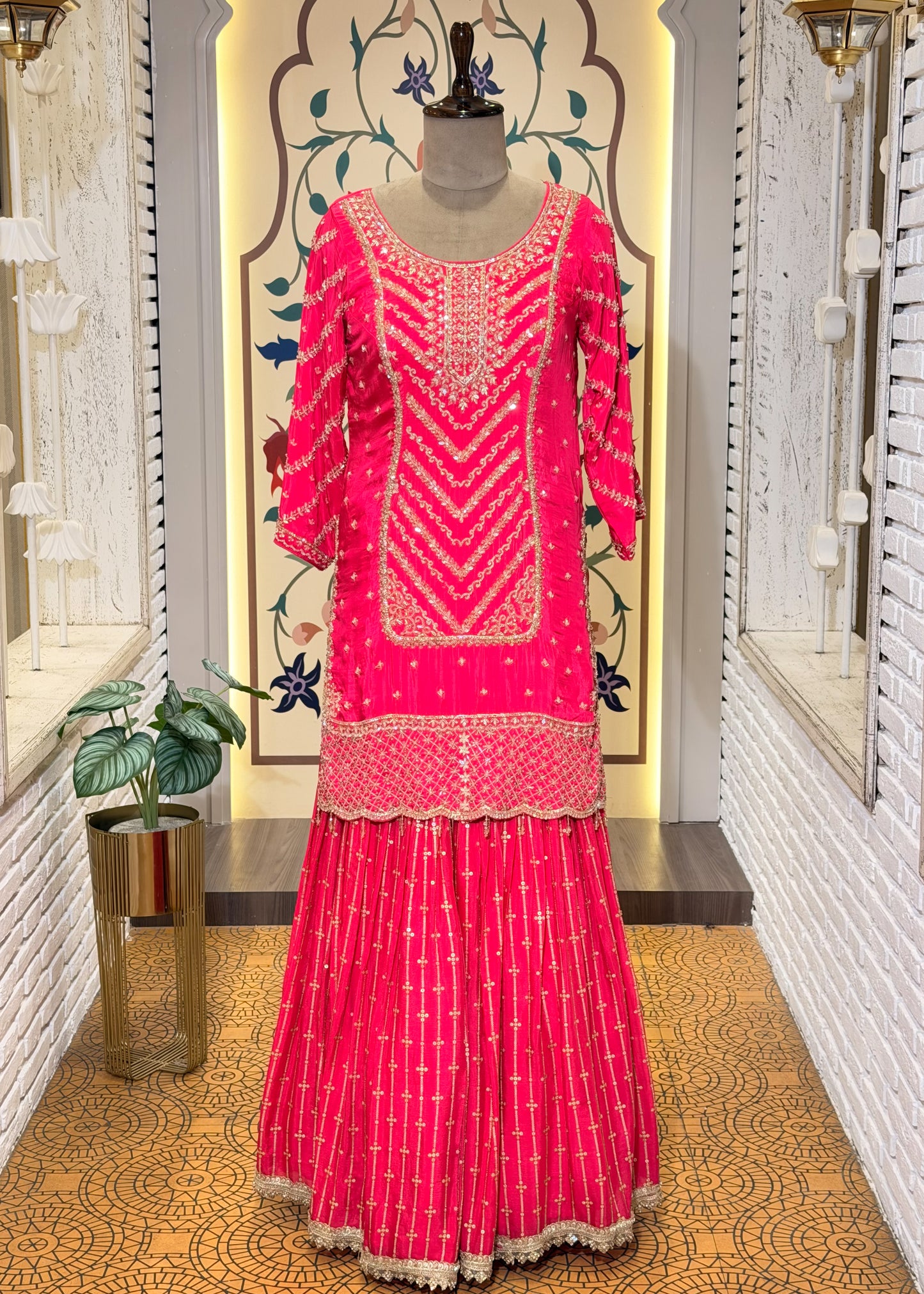 Rani Party Wear Sharara Suit Set