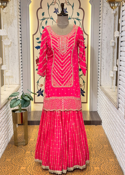 Rani Party Wear Sharara Suit Set