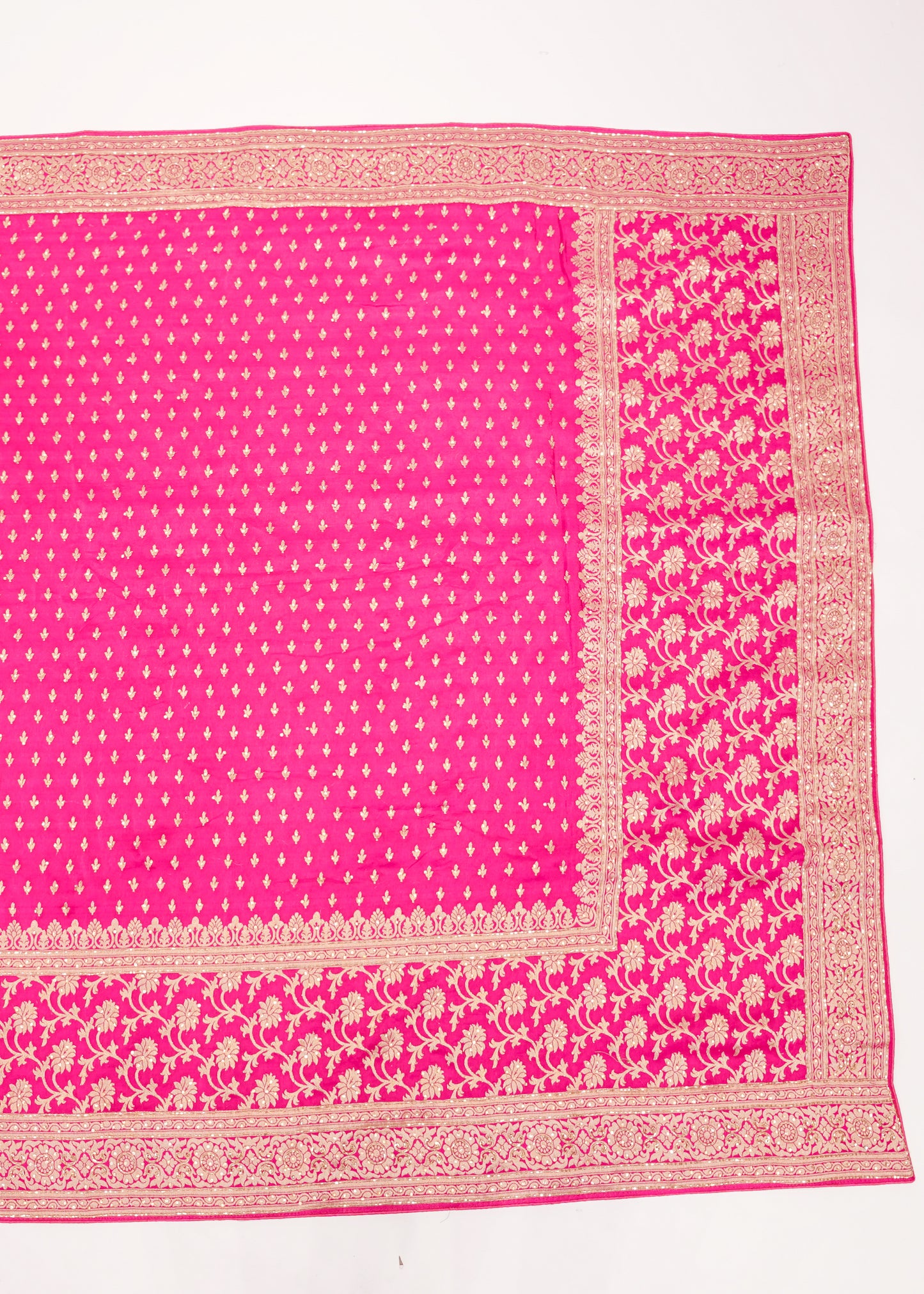 Rani Booti Embroidered Dola Silk Saree with Unstitched Blouse