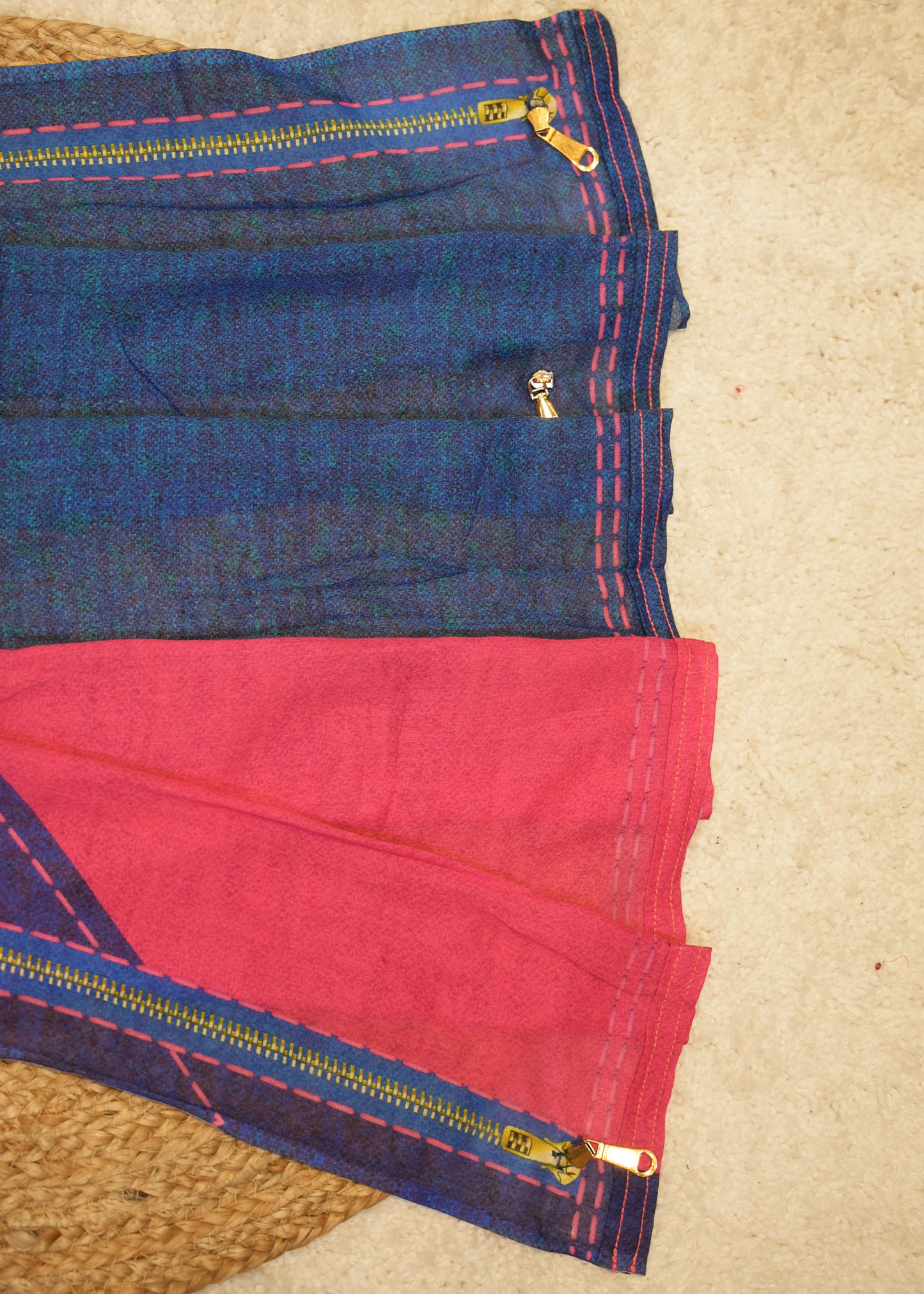 Yami Navy Blue Cotton Saree with Unstitched Blouse