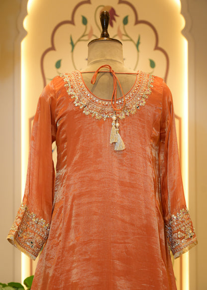 Narangi Gotta Patti Farsi Salwar Stitched Suit Set