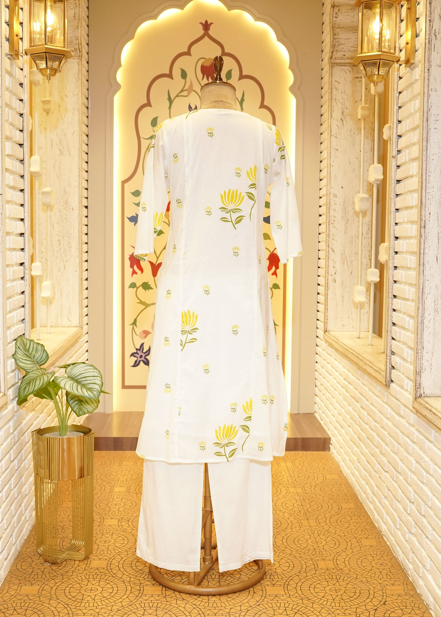 Laavi White Paisley Stitched Suit Set