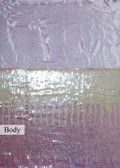 Zara Pink & Silver Ombree Sequin Saree