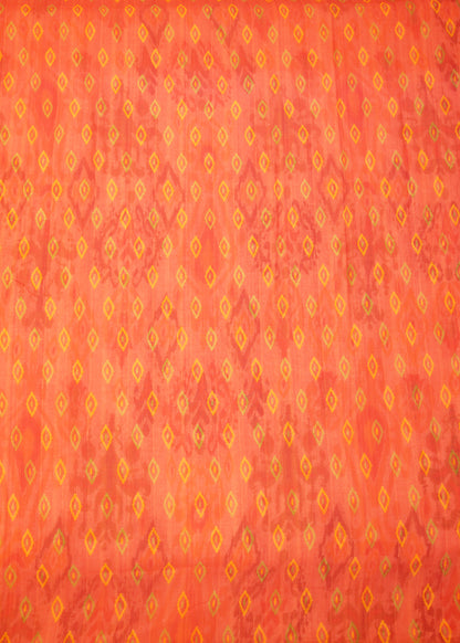 Pulki Orange Cotton Saree with Unstitched Blouse